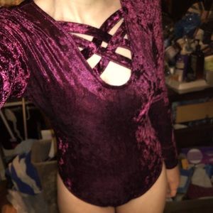NEW! Super cute burgundy long sleeved body suit